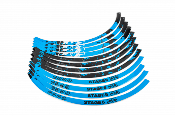 Felgenaufkleber 13" Stage6 blau / schwarz