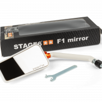 Stage6 F1 Left Side Mirror - White - Universal Fit For Aerox, Runner, Speedfight, SR50
