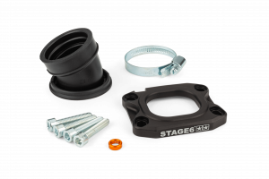 Intake Manifold Stage6 360° AM6 / Derbi black for PWK 30 - 36mm