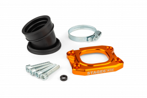 Ansaugstutzen Stage6 360° AM6 / Derbi orange für PWK 30 - 36mm