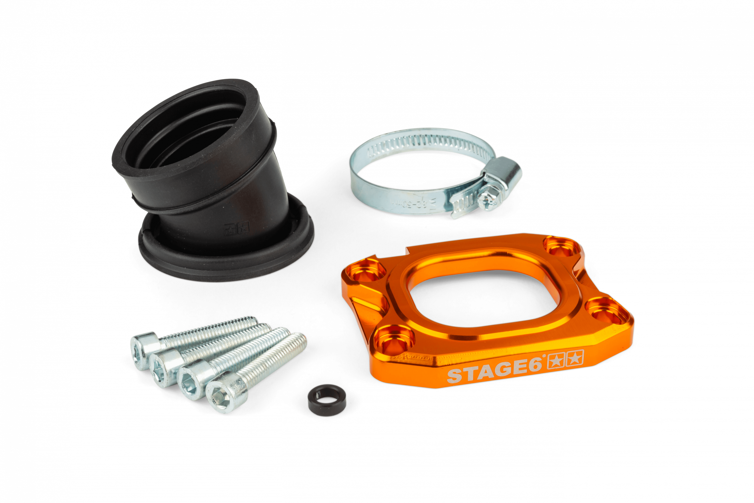 Intake Manifold Stage6 360° AM6 / Derbi orange for PWK 30 - 36mm