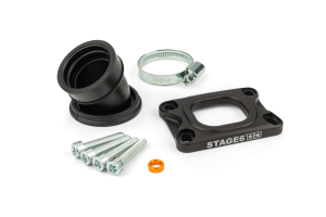 Intake Manifold Stage6 360° AM6 / Derbi black for PWK 19 - 28mm
