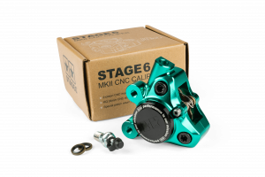 Bremssattel vorn Alu CNC Stage6 Minarelli / Piaggio / Peugeot türkis