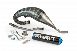 Pot d'échappement Stage6 R/T 70 - 80 passage haut Derbi Noir / Bleu