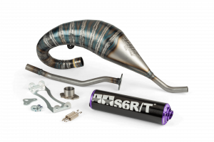 Pot d'échappement Stage6 R/T 70 - 80 passage haut Derbi Noir / Violet