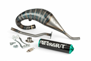 Pot d'échappement Stage6 R/T 70 - 80 passage haut Derbi Noir / Turquoise