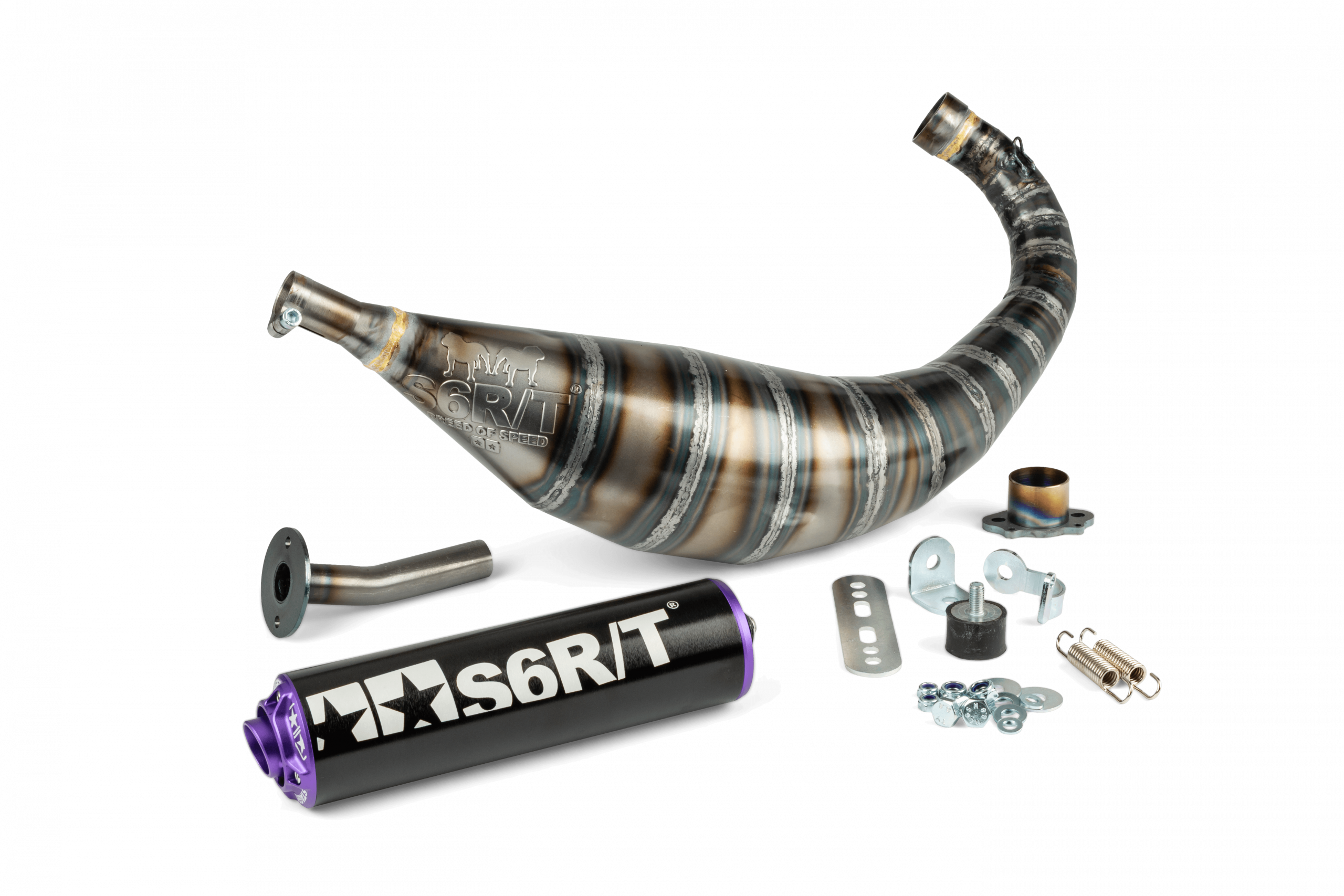 Pot d'échappement Stage6 R/T 80 - 90 Derbi Noir / Violet