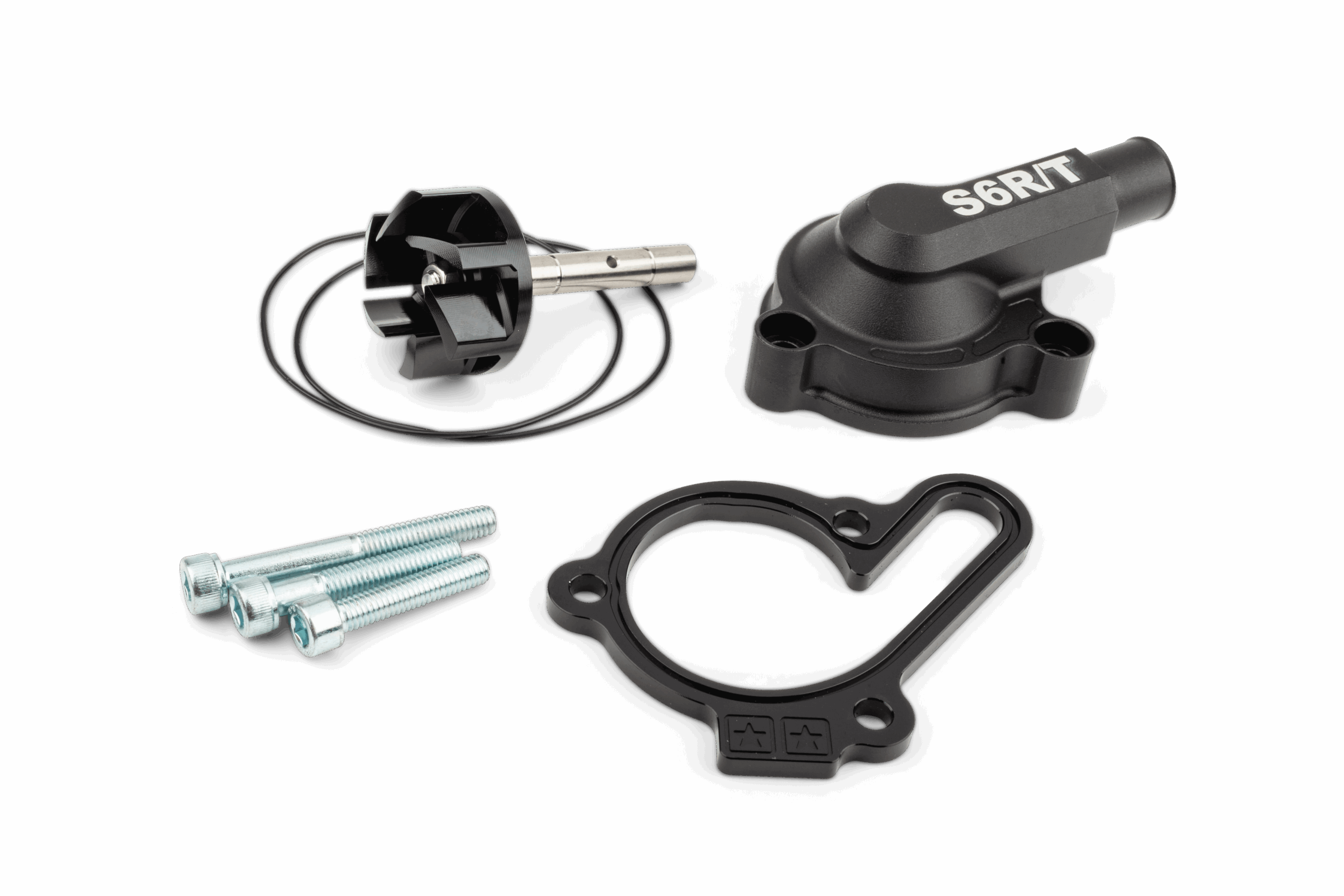 Wasserpumpe High Flow inkl. Deckel Stage6 R/T Schwarz Derbi Euro 3 / Euro 4