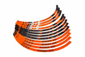 Felgenaufkleber 13" Stage6 orange / schwarz