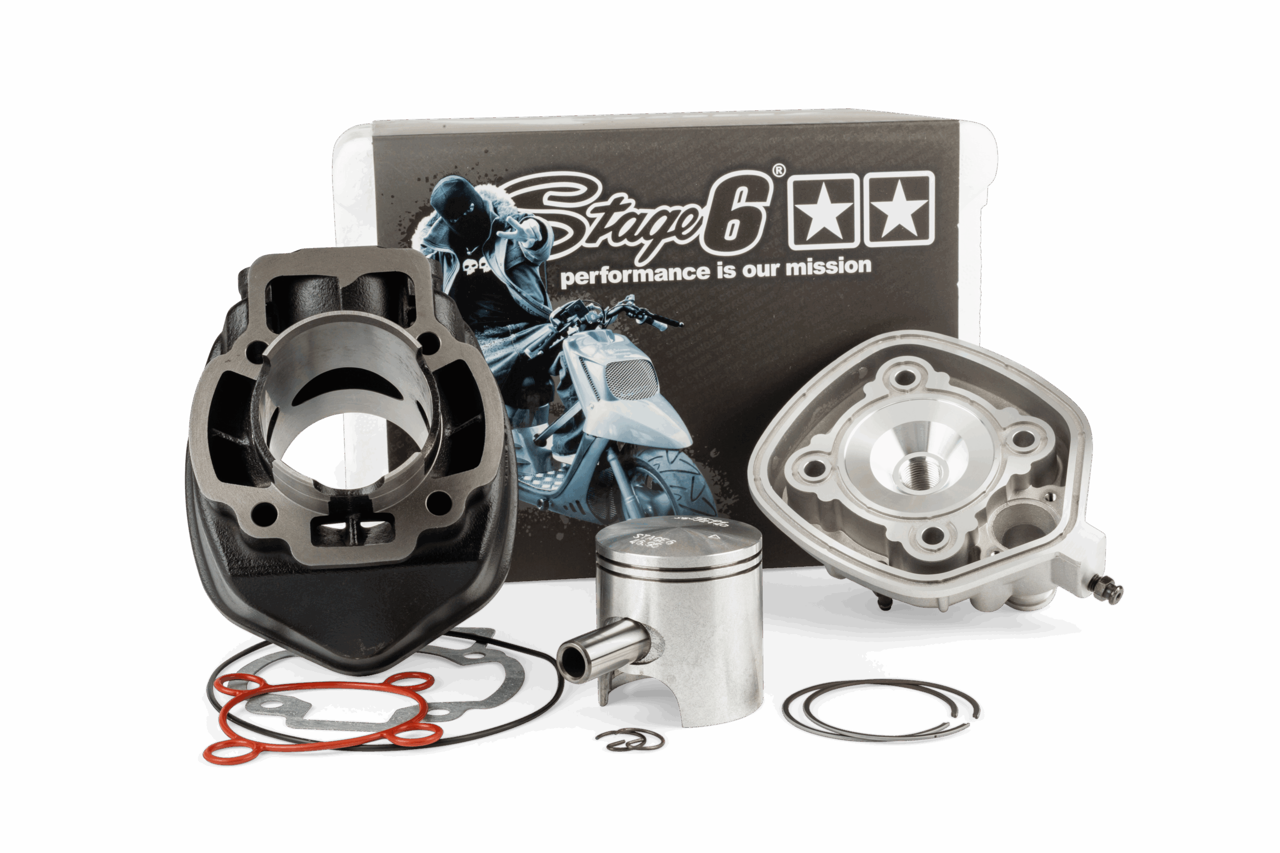 Cylinder Kit Stage6 70cc Streetrace cast iron Piaggio LC