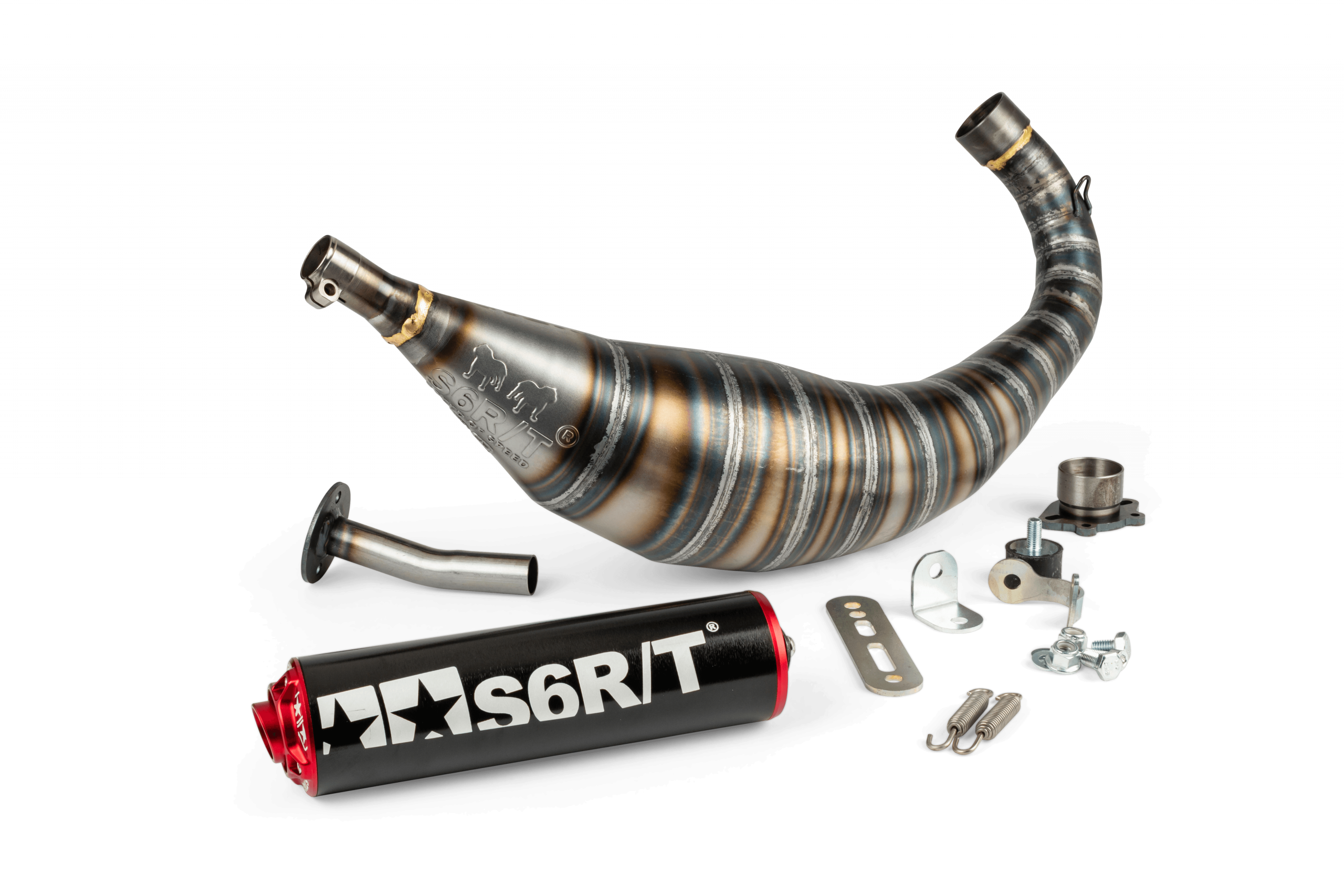 Auspuff Stage6 R/T 90 - 100 Derbi Schwarz / Rot