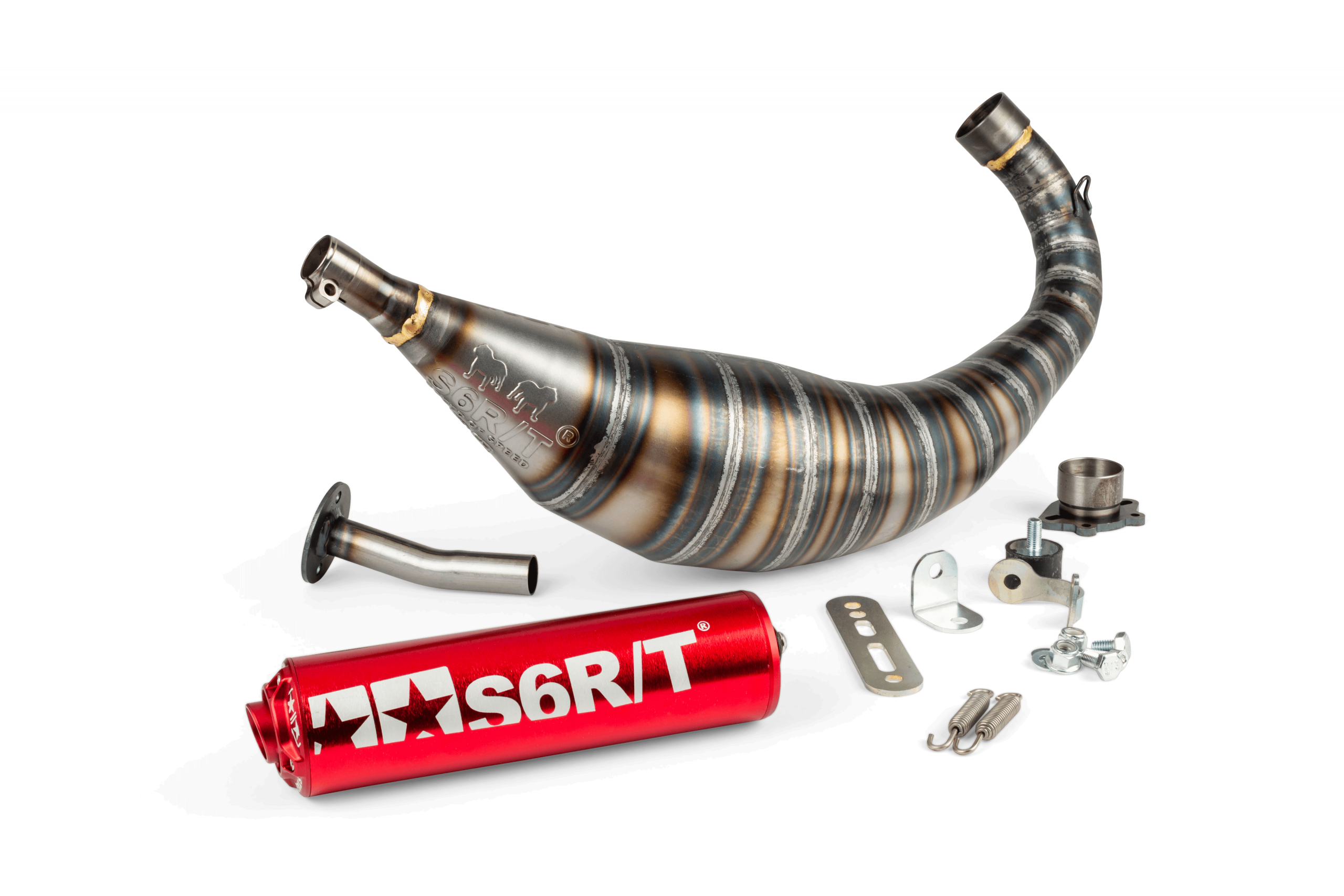 Auspuff Stage6 R/T 90 - 100 Derbi Rot